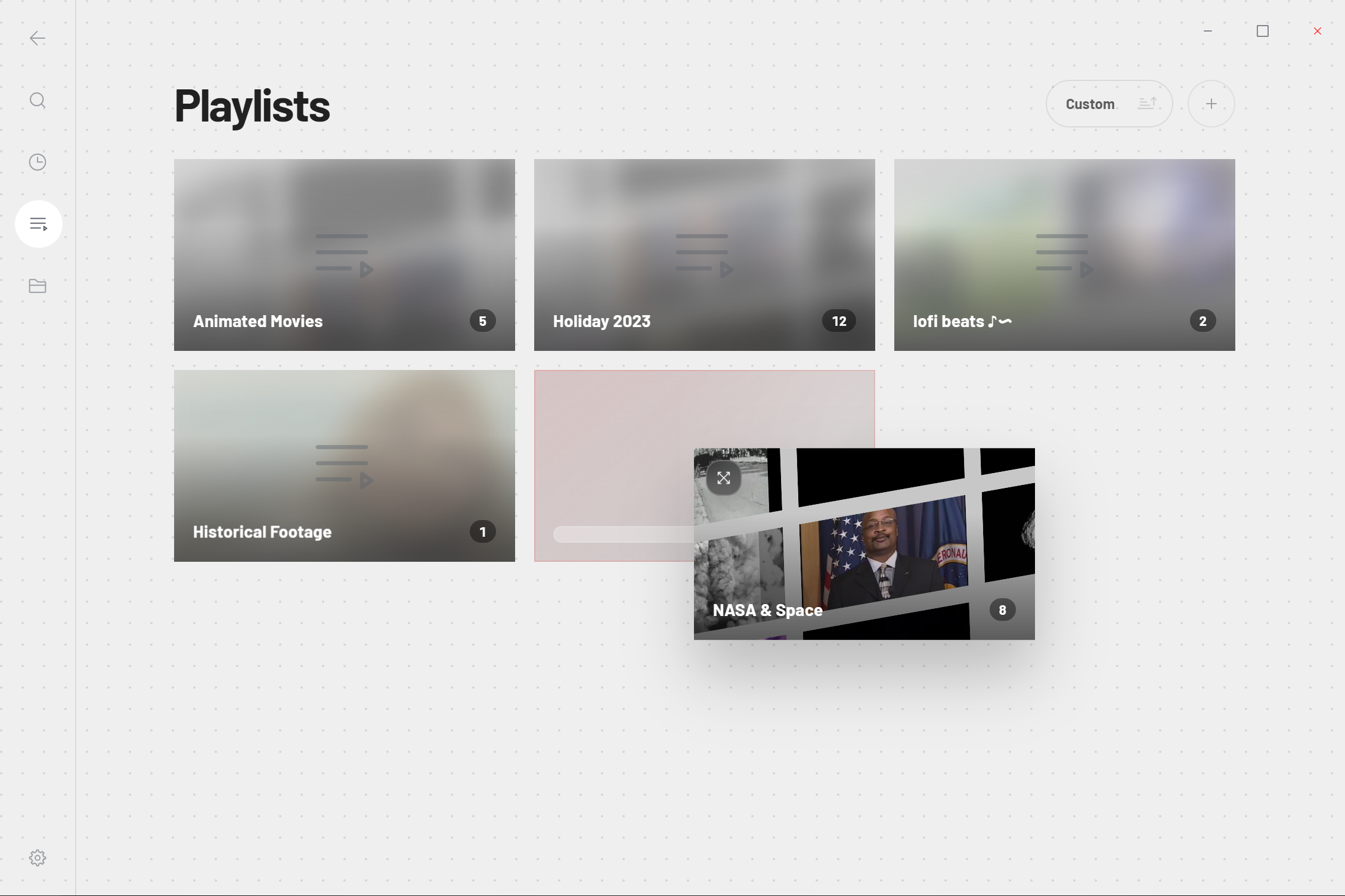 Mono for Desktop playlists view