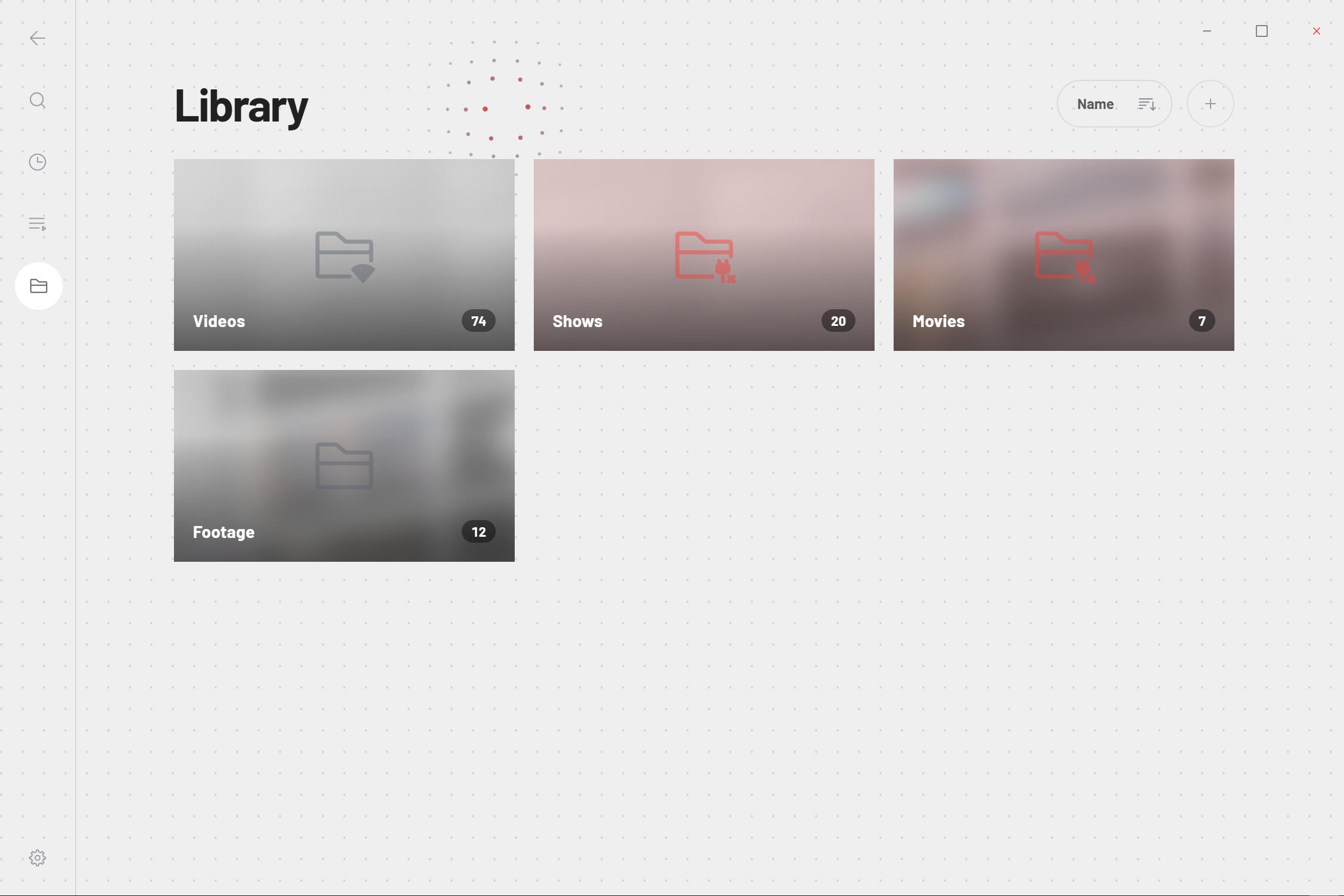 Mono for Desktop library of video folders